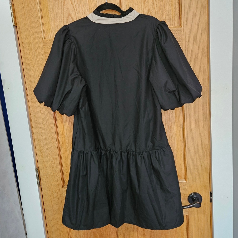 THML Black Mini Dress with Cream Collar - Picture 2 of 9